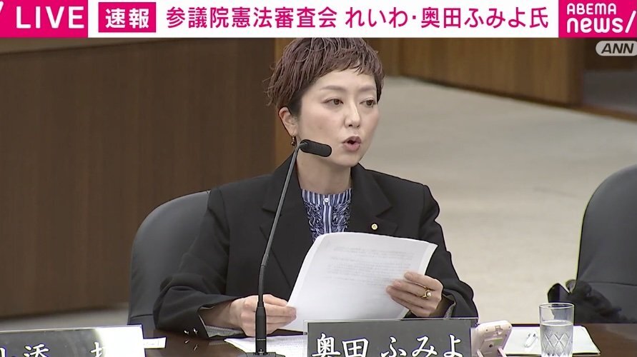 れいわ・奥田ふみよ、国会で「おい政府」