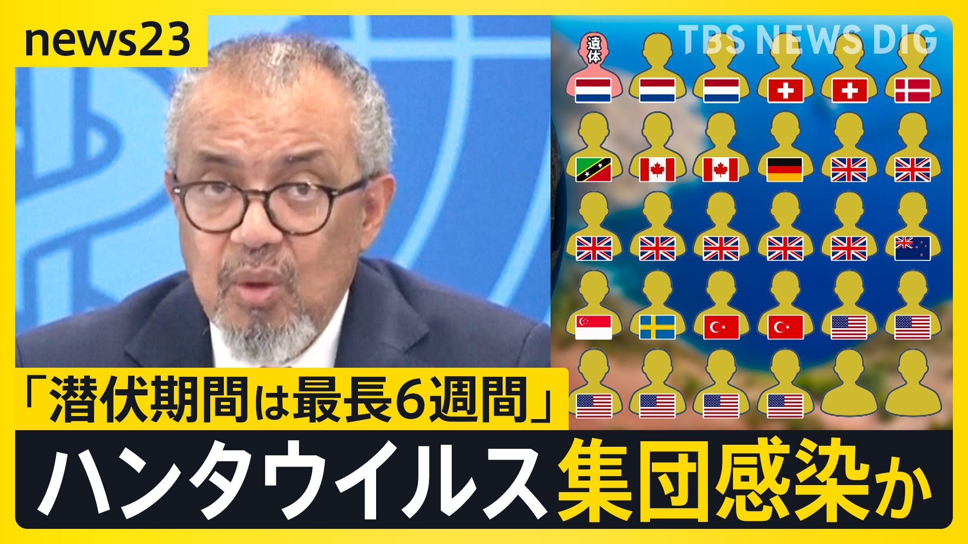 ハンタウィルス集団感染　感染者ら下船し各地へ散らばる